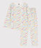 Girls' Floral Cotton Pyjamas MARSHMALLOW white/MULTICO white