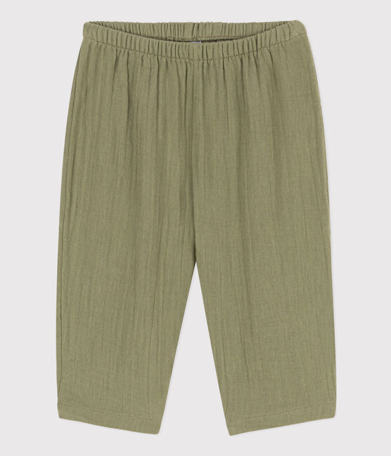 Babies' Cotton Gauze Trousers MARECAGE green