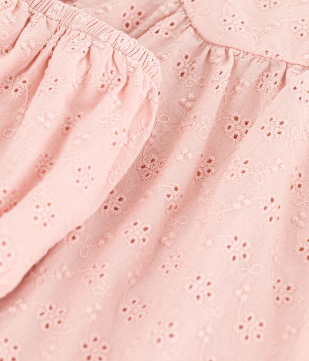 Babies' English embroidery Dress with Bloomers pink