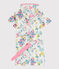 Girls' dinosaur rib knit jumpsuit MARSHMALLOW white/MULTICO white