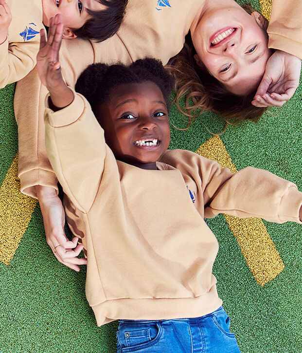 Children's unisex fleece sweatshirt beige