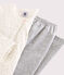 Girls' Starry Tube Knit Nightdress with Leggings MARSHMALLOW white/ARGENT grey