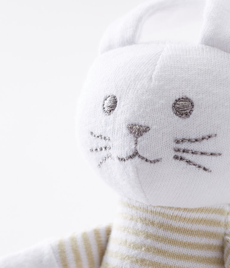 Unisex baby rabbit rattle comforter grey/white