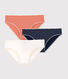Girls' Spotted Cotton and Elastane Briefs - 3-Pack