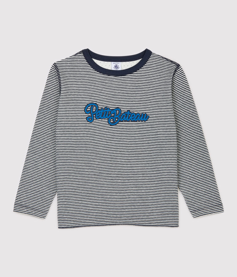 Boys' Long-Sleeved Tube Knit T-Shirt blue/white