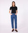 Women's Iconic plain short-sleeved rib knit T-shirt BLACK black
