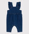 Babies' dungarees with ruffles and long legs, made in denim with elastane DENIM MOYEN blue