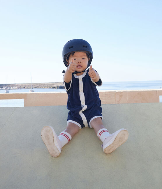 Babies' Terry Short Playsuit SMOKING blue