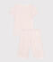 Children's floral print cotton capri pyjamas MARSHMALLOW /PANTY