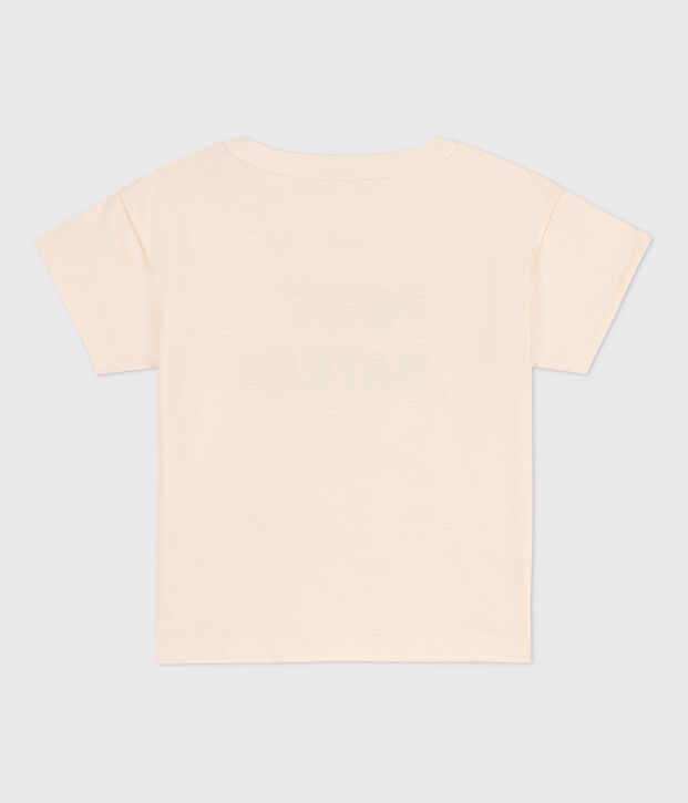 Babies' Short-Sleeved Jersey T-Shirt With Motif Ecru