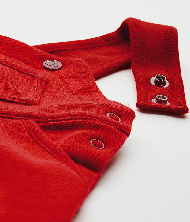 Baby boy's fleece overalls red