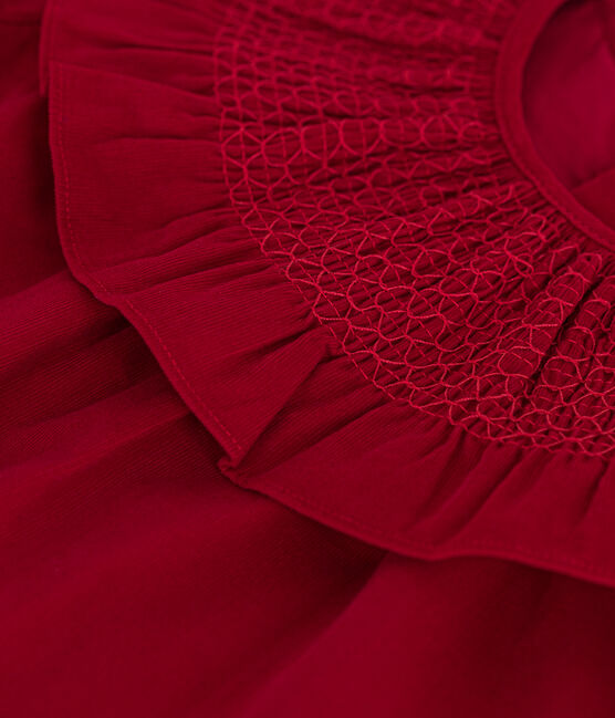 Babies' Long-Sleeved Velvet Dress CORRIDA red