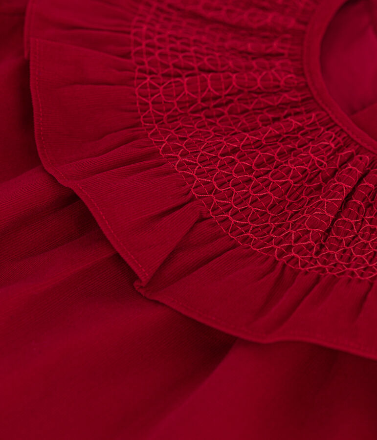 Babies' Long-Sleeved Velvet Dress red