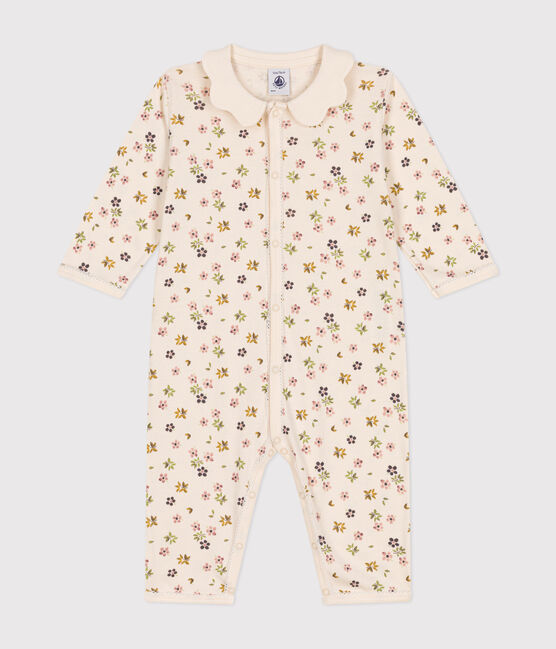 Babies' cotton floral print footless pyjama suit AVALANCHE white/MULTICO
