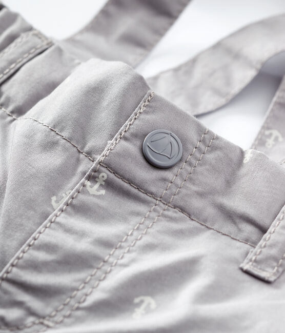 Baby Boys' Eye-Catching Serge Shorts and Braces CONCRETE grey/MARSHMALLOW white