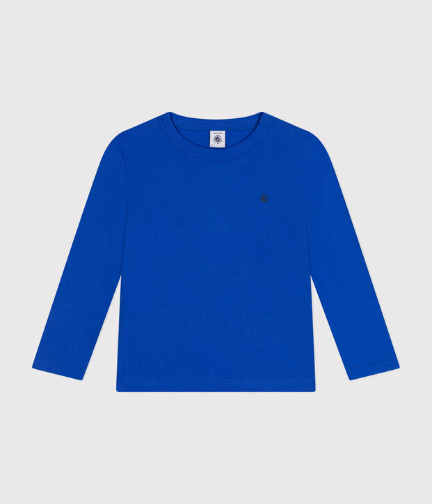 Children's long-sleeved rib knit unisex t-shirt blue