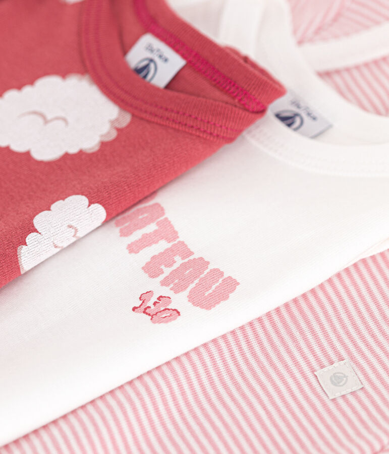 Babies' short-sleeved cotton bodysuits - 3-Pack multicolor