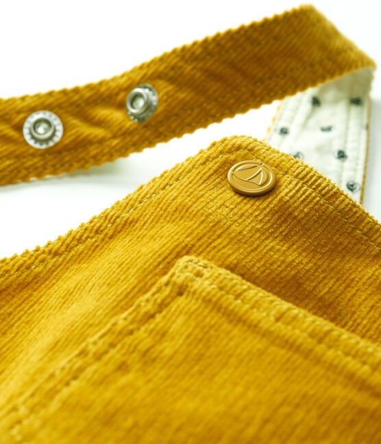 Babies' Velour Dungarees TOPAZE yellow