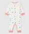 Babies' Footless Kitten Pattern Ribbed Sleepsuit MARSHMALLOW white/MULTICO white