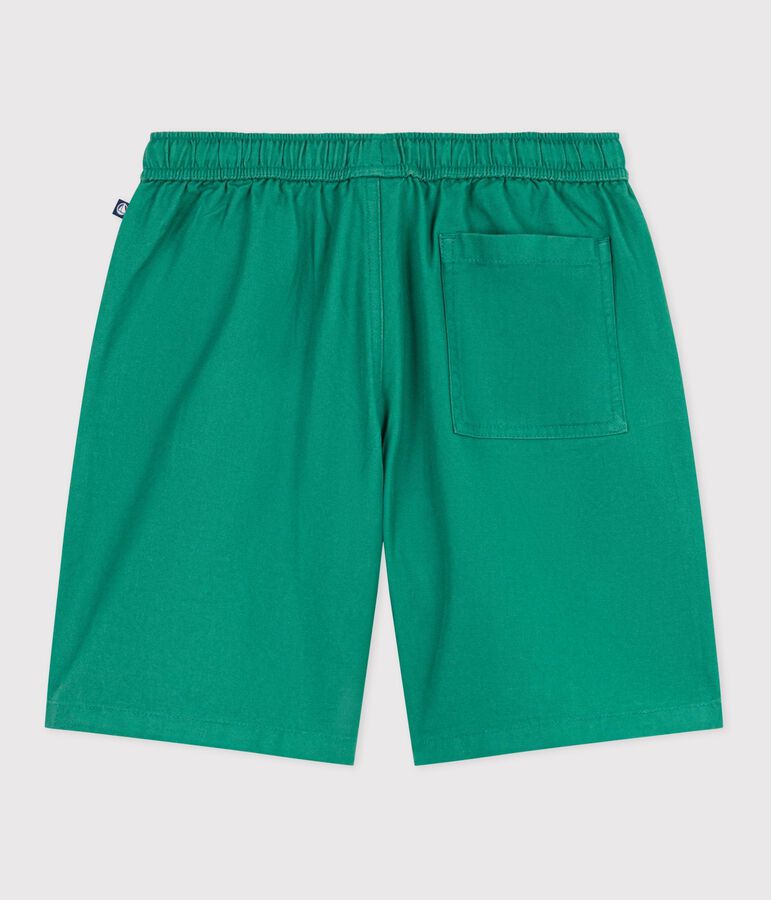 Children's Bermuda shorts in plain cotton green