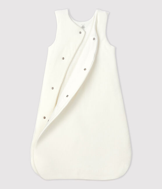 Babies' Organic Cotton Velour Sleeping Bag MARSHMALLOW white