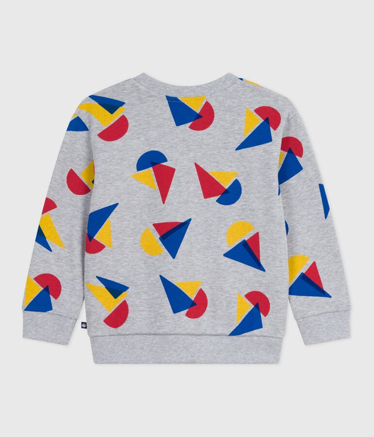 Children's printed cotton sweatshirt grey/multicolor