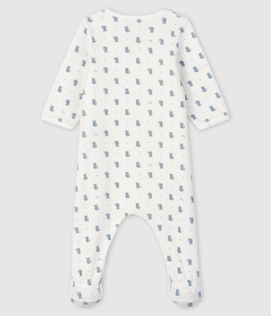 Baby Boys' Koala Print Velour Bodyjama MARSHMALLOW white/MULTICO white