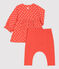 Baby Girls' Spotted Organic Cotton Tube Knit Dress/Leggings OURSIN /ECUME