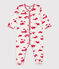 Printed Tube Knit Sleepsuit MARSHMALLOW white/PEPS red