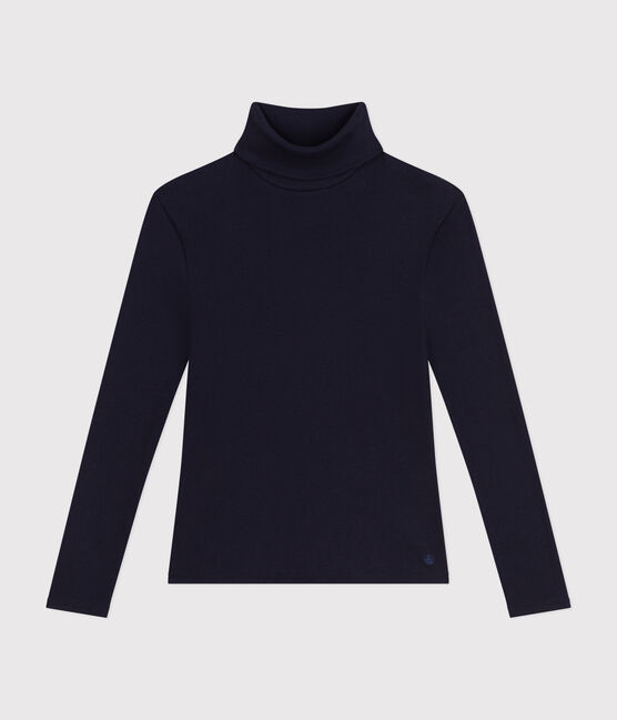 Women's Iconic roll neck in 2x2 rib knit SMOKING blue