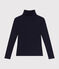 Women's Iconic roll neck in 2x2 rib knit SMOKING blue