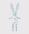Printed rabbit comfort object TOUDOU blue/ECUME white