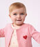 Babies' plain cotton cardigan with a heart badge CHARMI