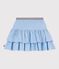 Children's short plain cotton skirt blue