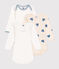 Babies' long-sleeved blue heart-patterned cotton bodysuits - 3-pack variante 1