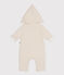 Babies' Quilted Cotton Hooded Jumpsuit MONTELIMAR CHINE beige