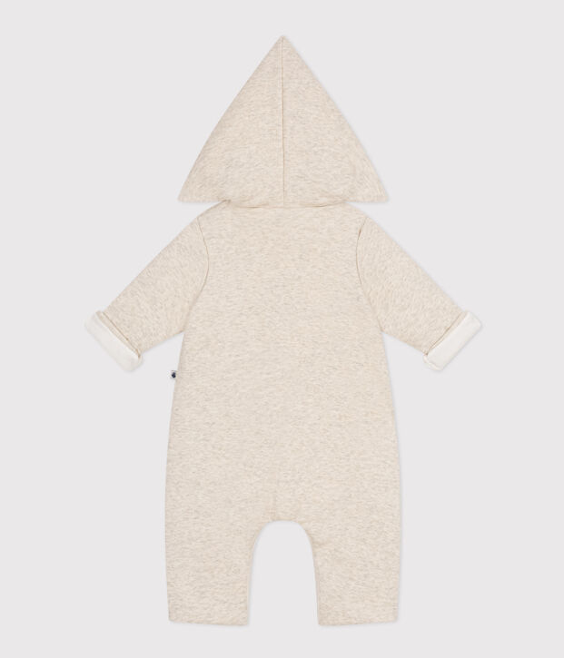 Babies' Quilted Cotton Hooded Jumpsuit MONTELIMAR CHINE
