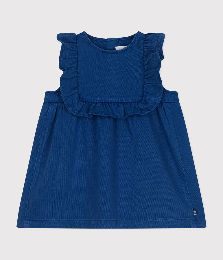 Babies' cotton/lyocell sleeveless dress blue
