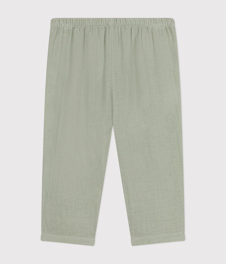 Babies' Cotton Gauze Trousers HERBIER green