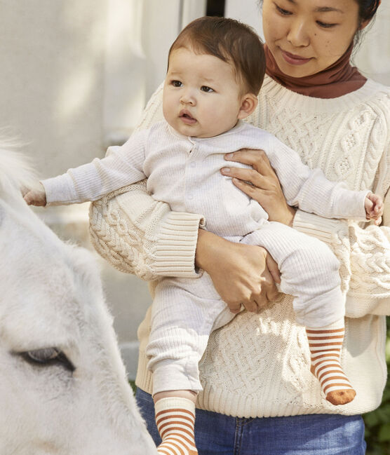 Babies' Ribbed Jumpsuit MONTELIMAR CHINE beige