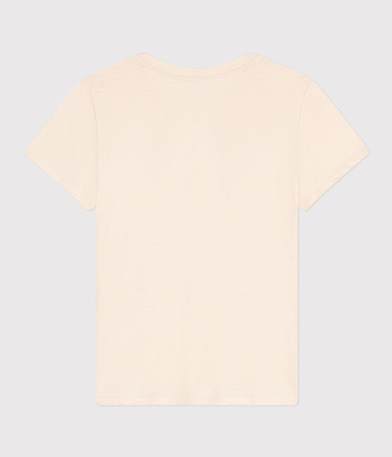 Women's Straight Round-Neck Cotton T-Shirt AVALANCHE Ecru
