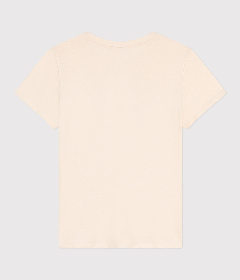 Women's Straight Round-Neck Cotton T-Shirt AVALANCHE Ecru