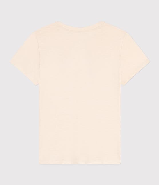 Women's Straight Round-Neck Cotton T-Shirt AVALANCHE Ecru