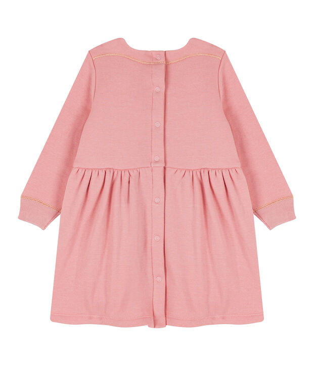 Baby Girls' Long-Sleeved Velour Knit Dress pink