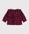 Babies' long-sleeved floral-print velour blouse red/multicolor
