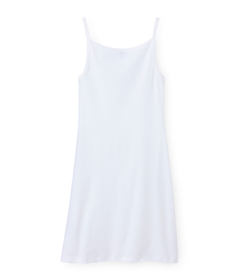Chemise &agrave; bretelles femme coton/laine/soie Lait white