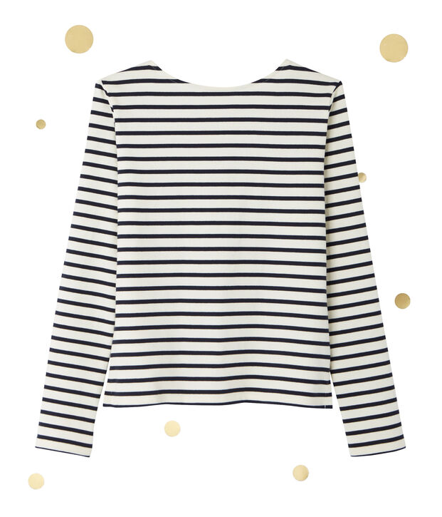 Marini&egrave;re femme d&eacute;collet&eacute;e dans le dos. Petit bateau x Marie-Agn&egrave;s Gillot white/blue