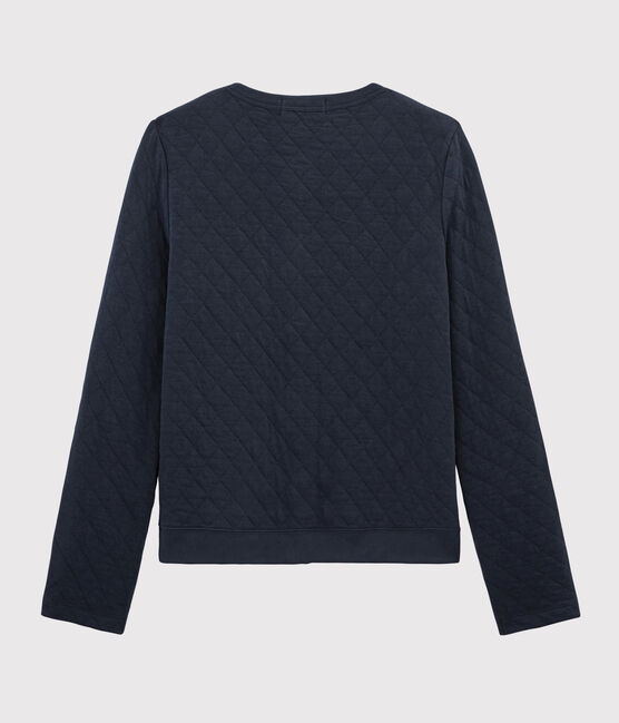 Women's Quilted Tube Knit Cardigan SMOKING blue