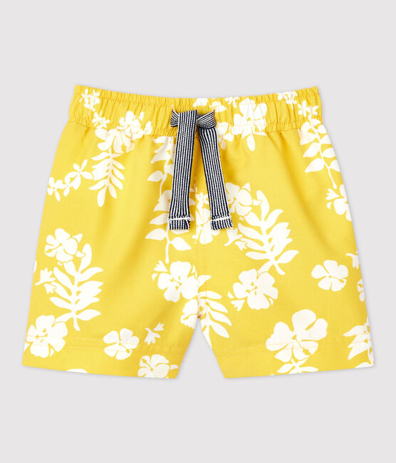 Babies' Eco-Friendly Swim Shorts ORGE yellow/MARSHMALLOW white