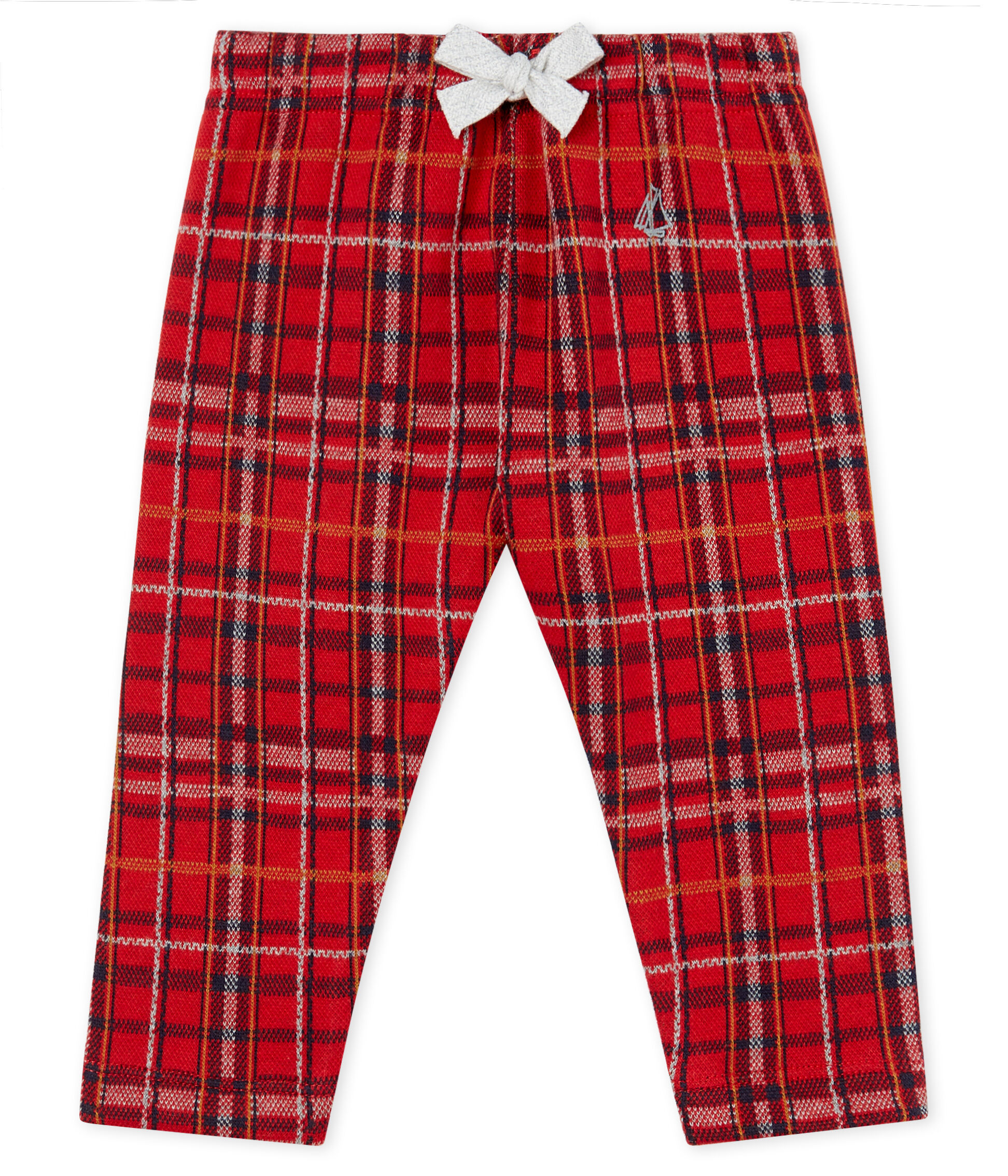 baby boy red tartan trousers